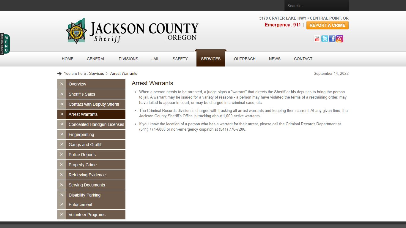 Arrest Warrants - Jackson County, OR Sheriff's Office